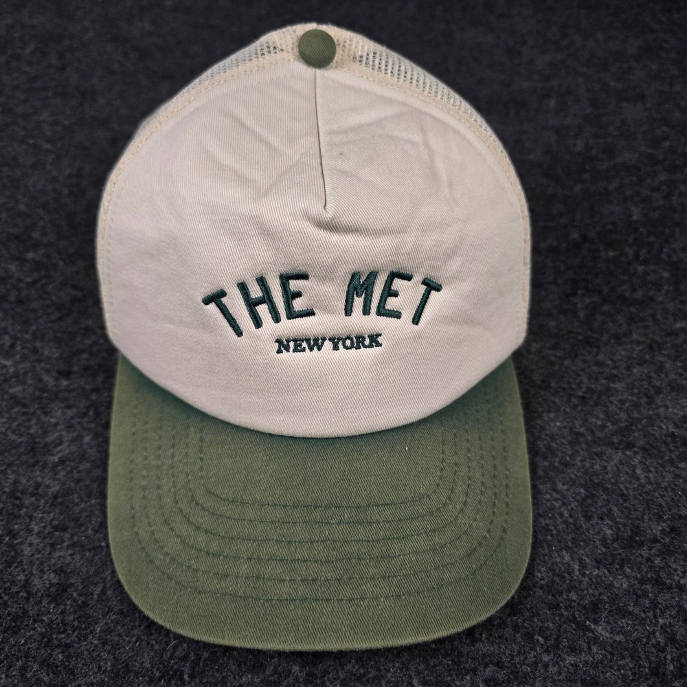 The Met Mesh Trucker Hat Green Cream Snapback Faded New York Urban Minimalist